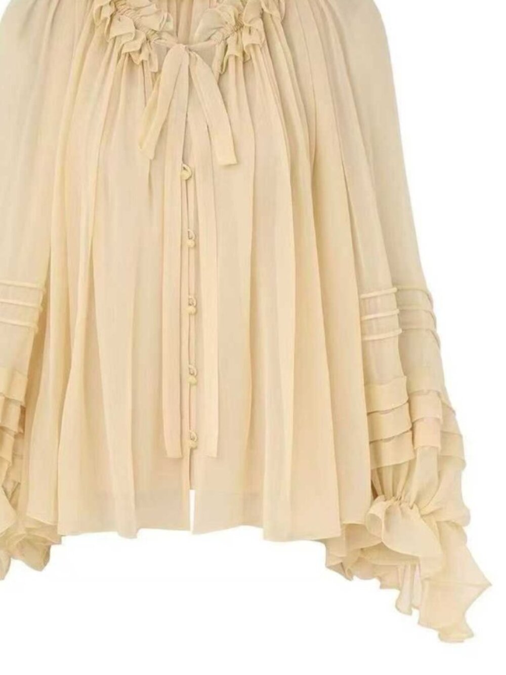 Zimmerman Celestial Ruched Tie Neck Chiffon Top - Picture 4 of 4